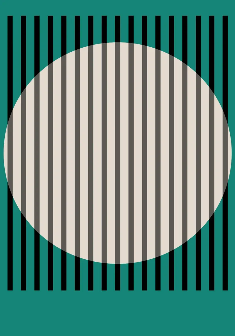 Hamjam Green Abstract Oval Stripes Wall Art Print (Impression murale abstraite à rayures ovales) poster de NorwesClub
