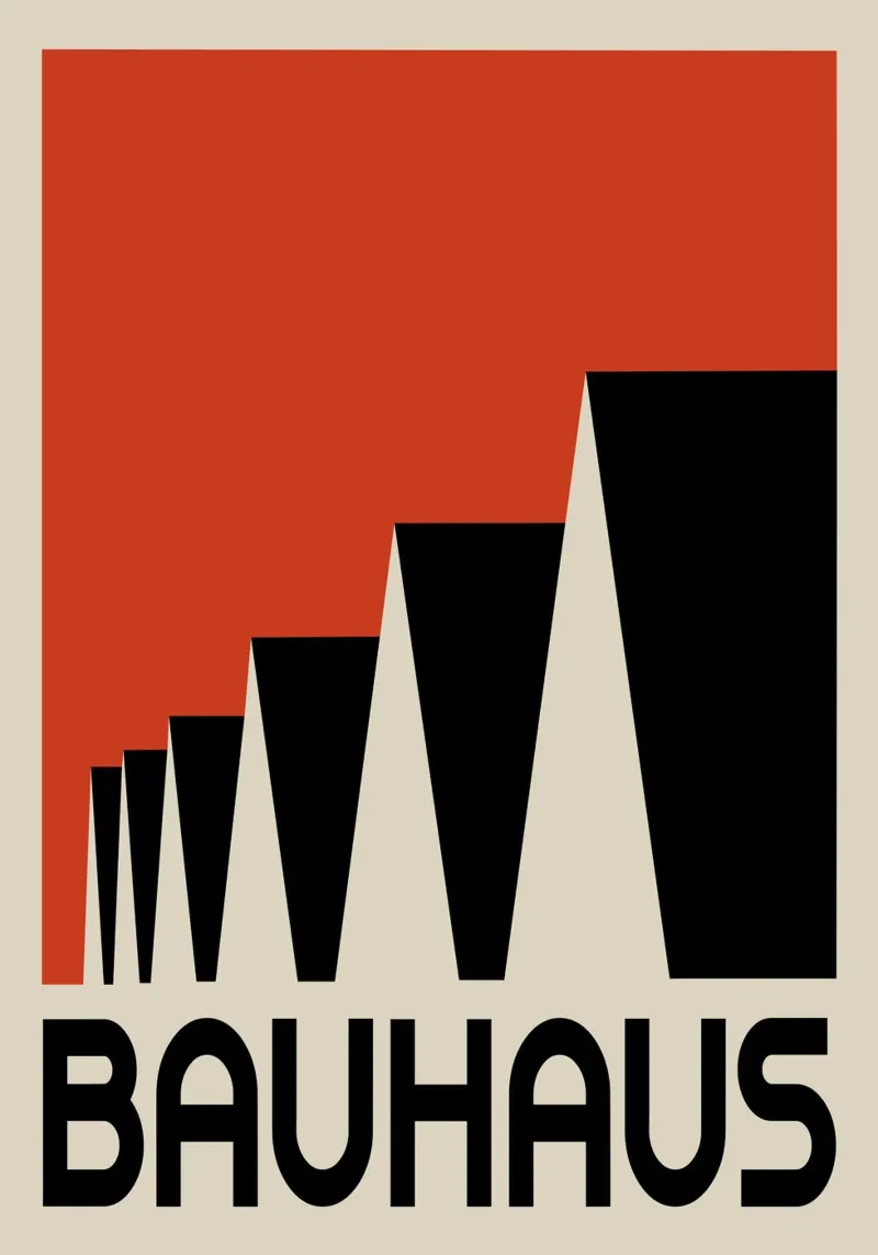 Bauhaus Architecture Geometric Triangles Red Print canvas by NorwesClub