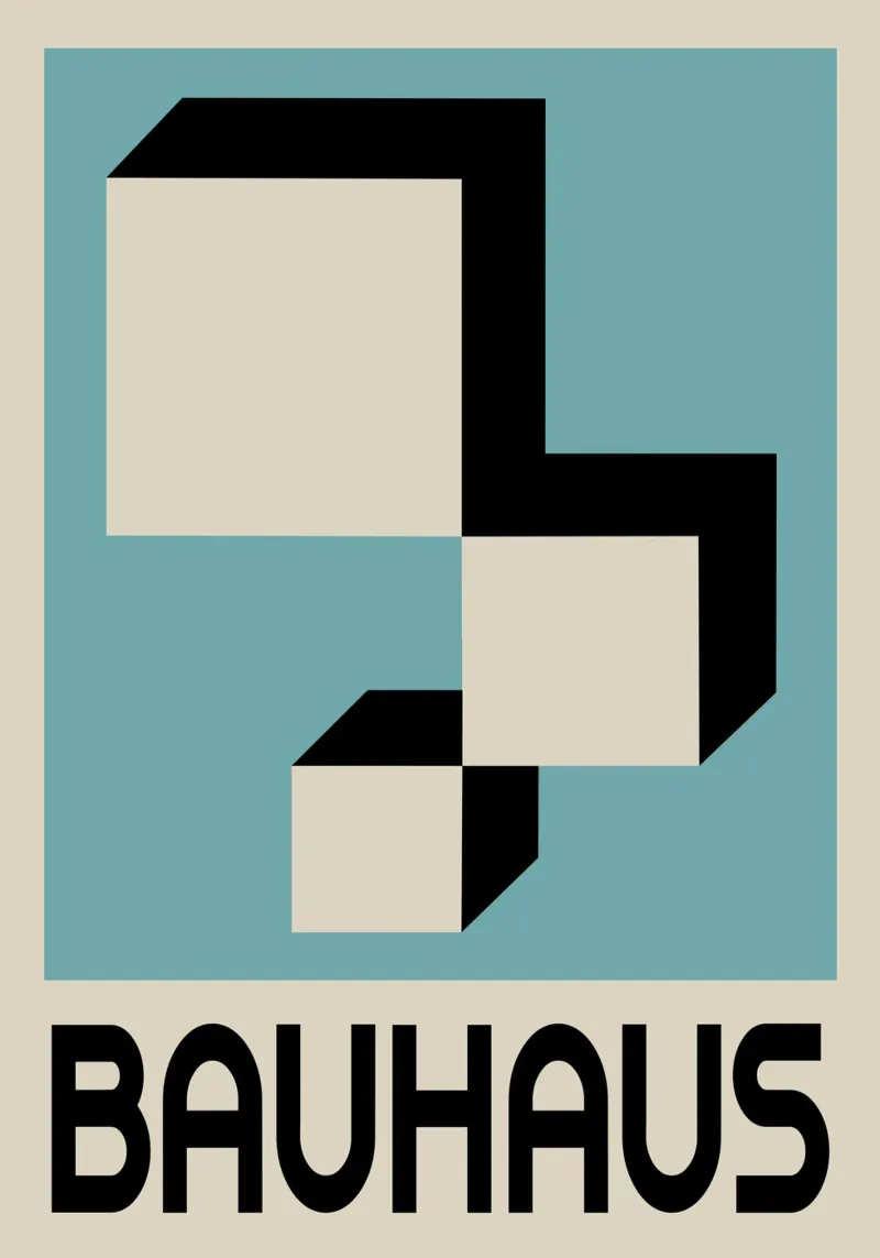 Bauhaus Forme geometriche 3D Stampa blu verde acqua pellicola backlit da NorwesClub