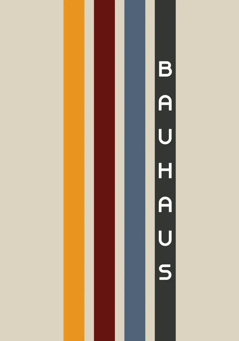 Bauhaus Vertical Stripes Color Block Minimalist Print canvas by NorwesClub