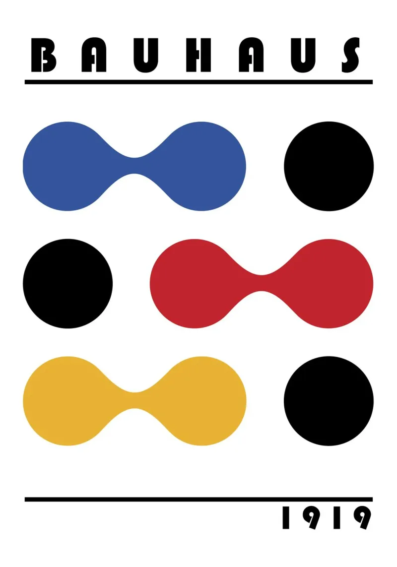 Impresión en color de formas geométricas Bauhaus 1919 metacrilato de NorwesClub