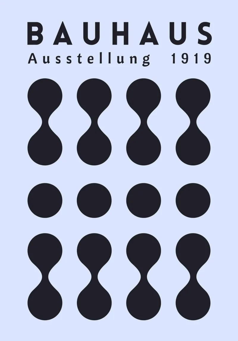Bauhaus 1919 Mostra Forme geometriche Blu alluminio dibond da NorwesClub