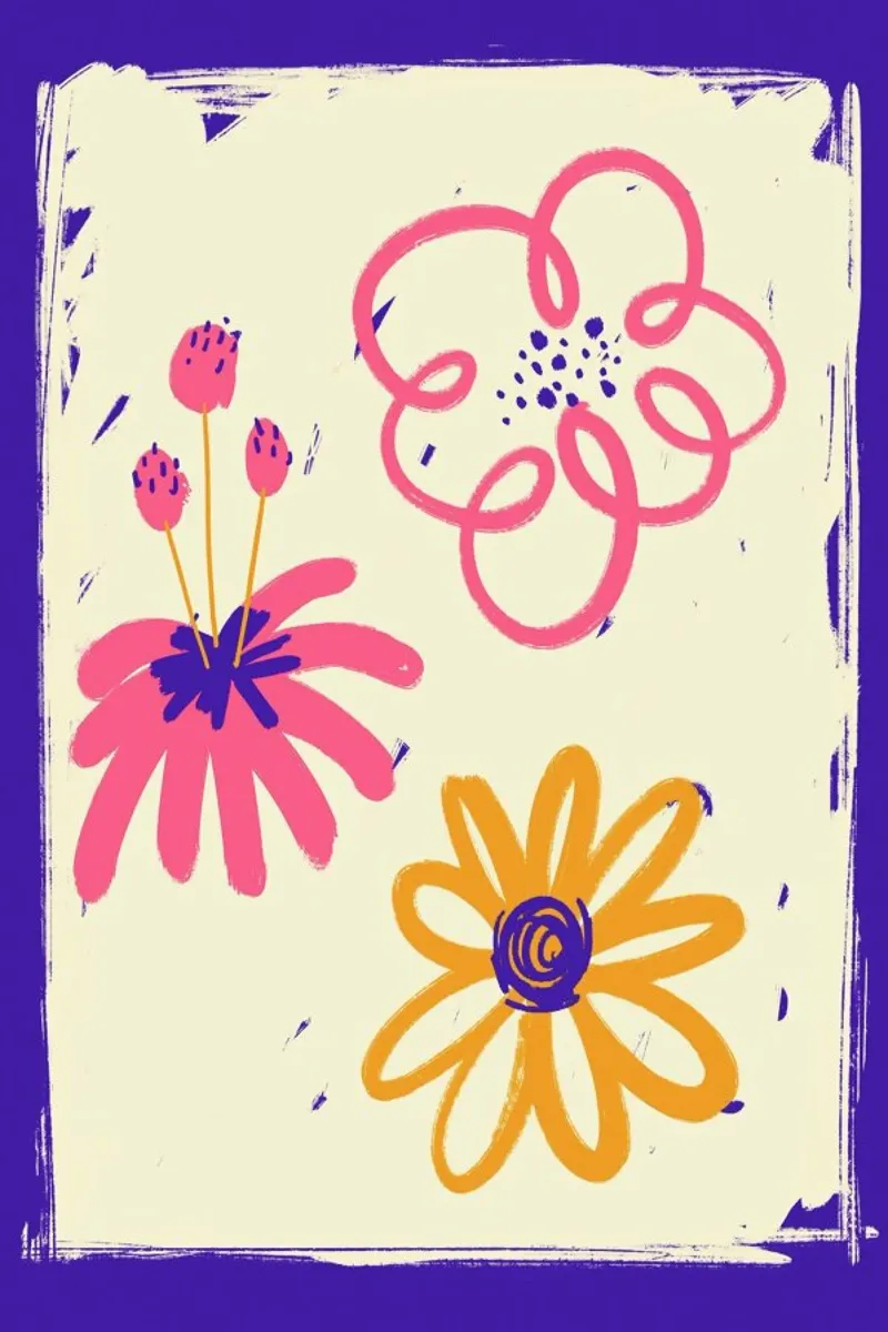 Neon Floral lienzo de Pure