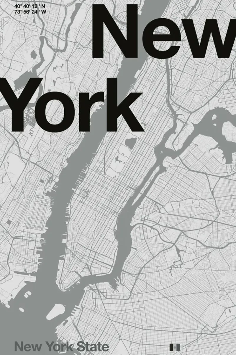 New York Minimal Map poster da Florent Bodart