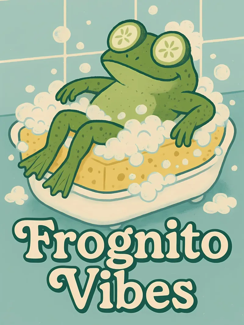 Meme divertente della rana poster con telaio in plastica da Funny Humor Art