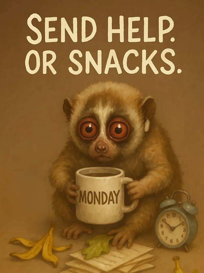 Funny Slow Loris Meme canvas with Floater frame by Funny Humor Art