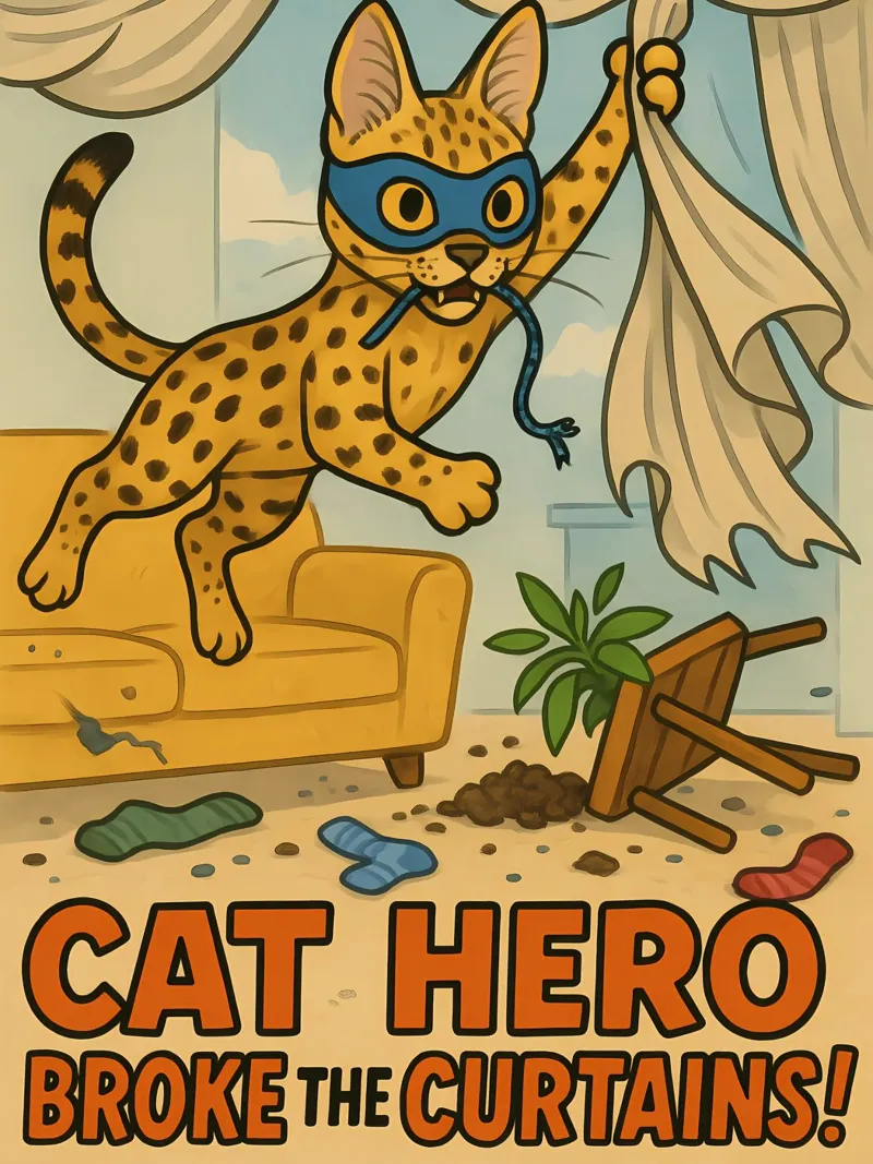 Meme divertente sul gatto Savannah poster con telaio in alluminio da Funny Humor Art