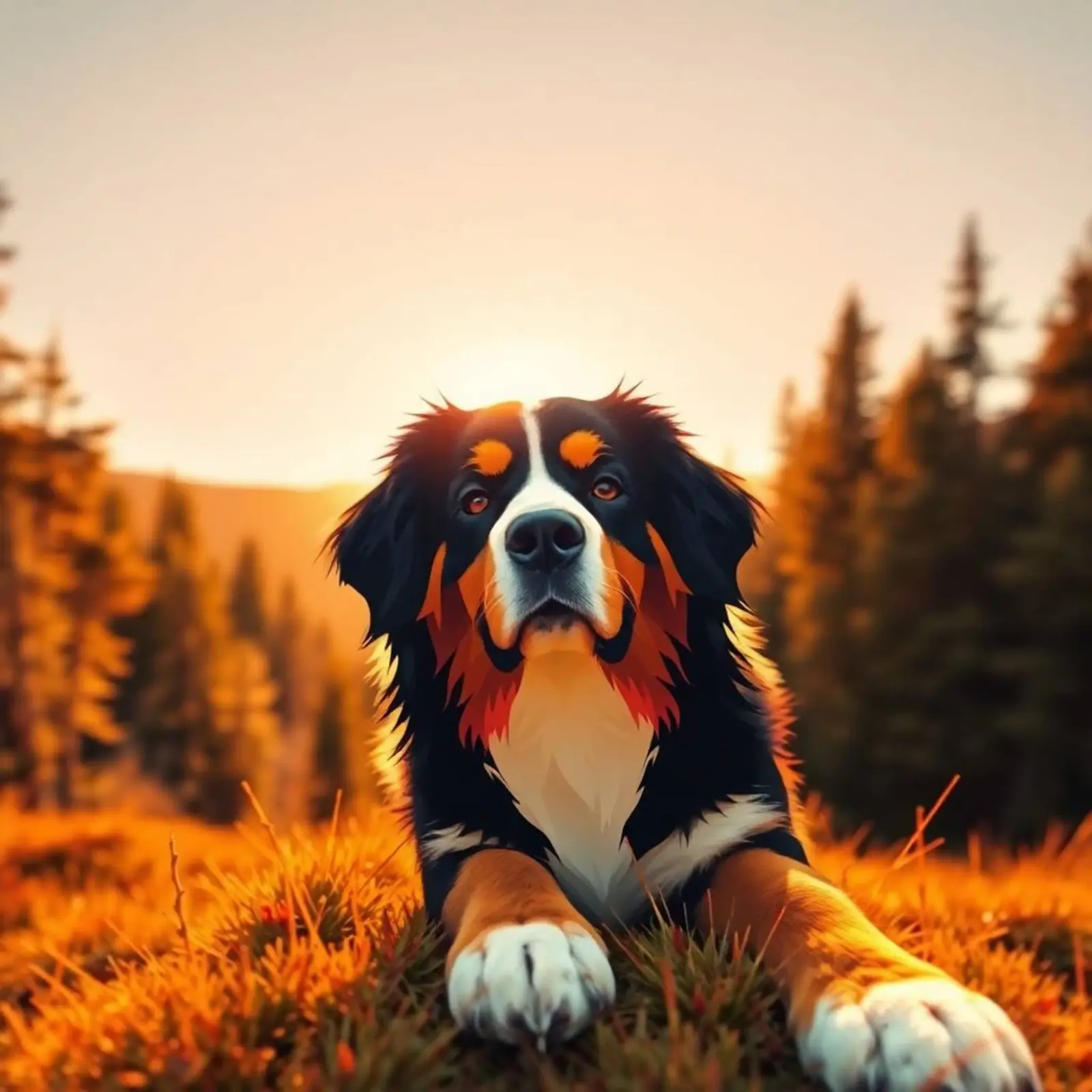 Bellissimo cane da montagna bernese #1 poster con telaio in legno da Yumis.Beargang.and.Me