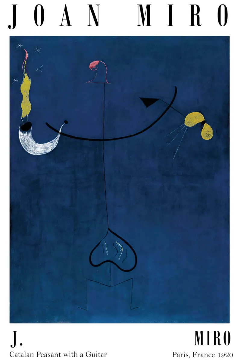 Poster della mostra di Joan Mirò tela con Cornice a cassetta da khanrosie