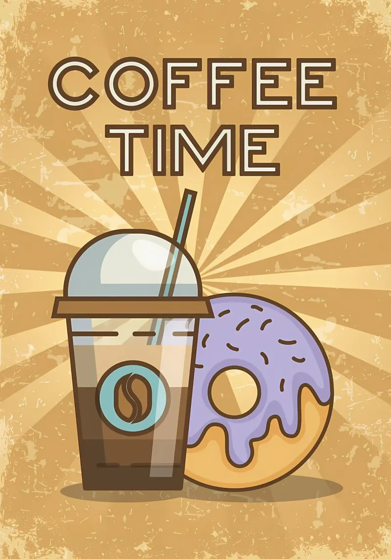Poster minimalista per il caffè poster con telaio in legno da Purrfect Whiskers Art