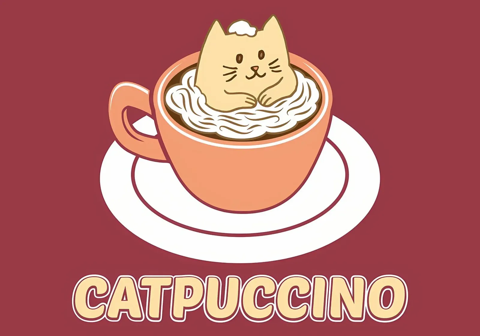 Poster minimalista di un gatto caffellatte poster con telaio in plastica da Charles A Boudreau