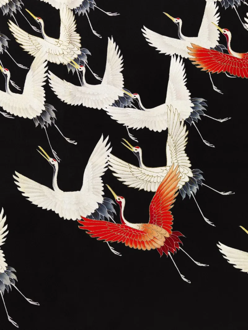 Furisode with a Myriad of Flying Cranes (1910–1920) pellicola backlit da Venus Art