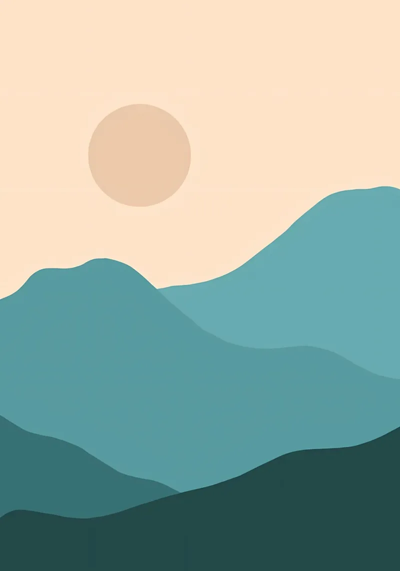 sole montagne orizzonte paesaggio poster con telaio in legno da Janine P McGuire