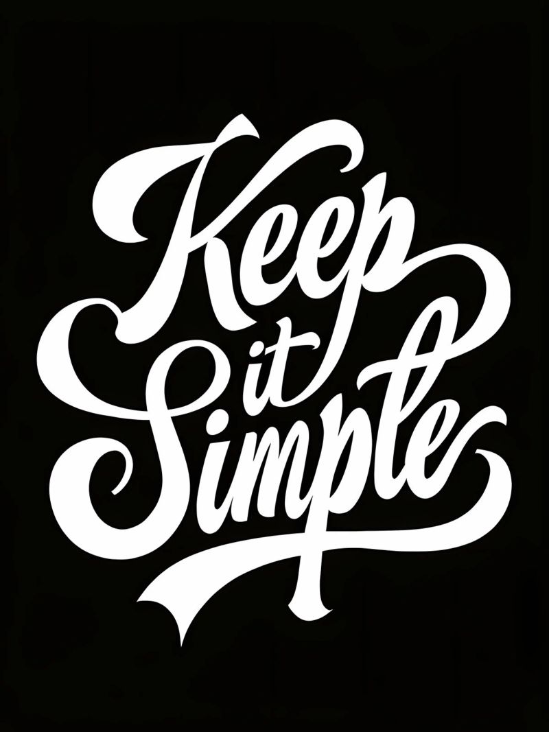 Elegant Keep It Simple Cursive Typography canvas by inspirational quote