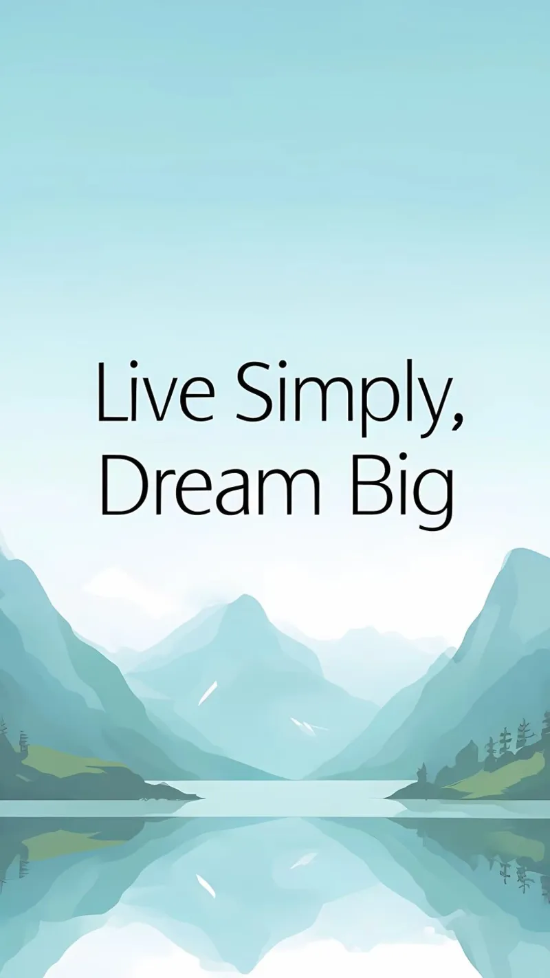 Leef eenvoudig, droom groot - Rustig bergmeerlandschap canvas van inspirational quote