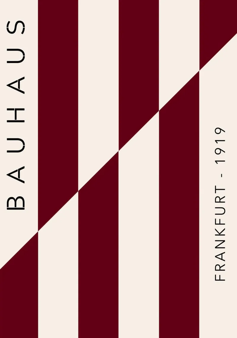 Bauhaus 1919 Francoforte Stampa grafica a righe alluminio dibond da NorwesClub