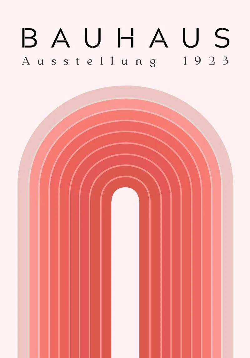 Bauhaus 1923 Mostra Rosa Arco Gradiente Stampa pellicola backlit da NorwesClub