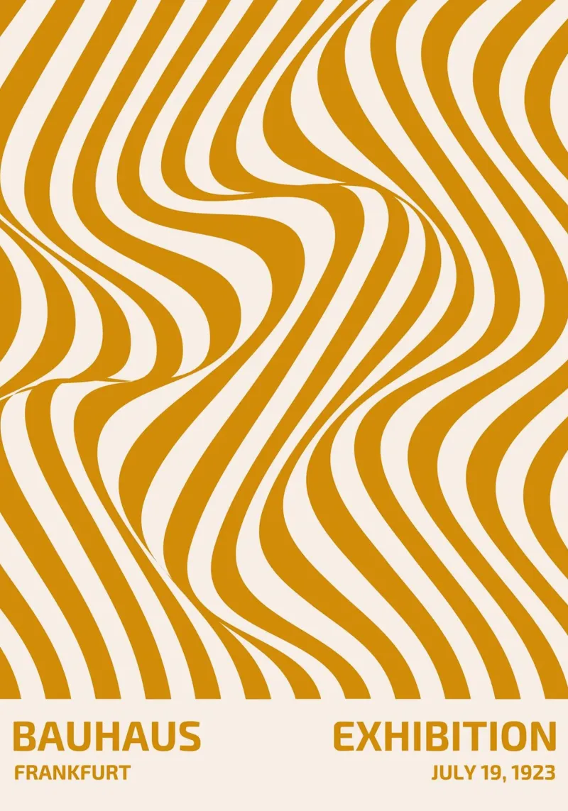 Bauhaus Francoforte 1923 Poster Op Art a strisce pellicola backlit da NorwesClub