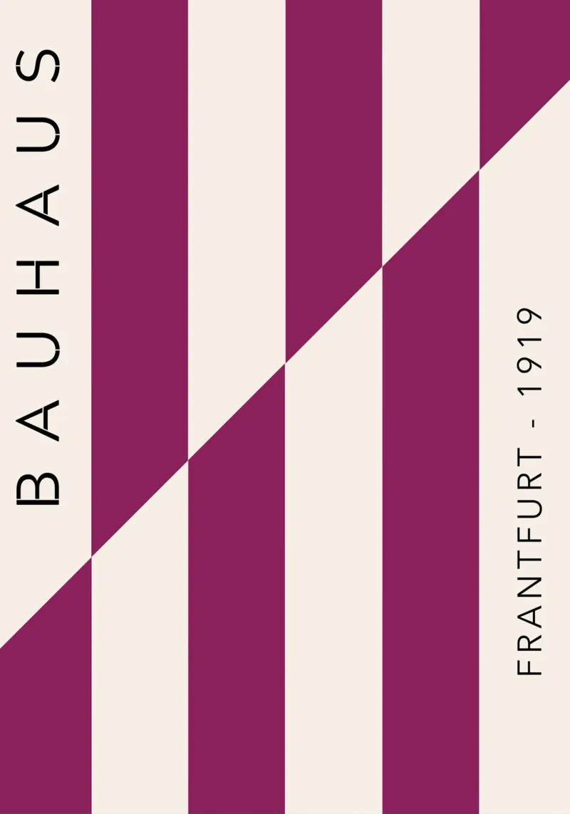 Bauhaus 1919 Francoforte - Stampa a righe Magenta alluminio dibond da NorwesClub