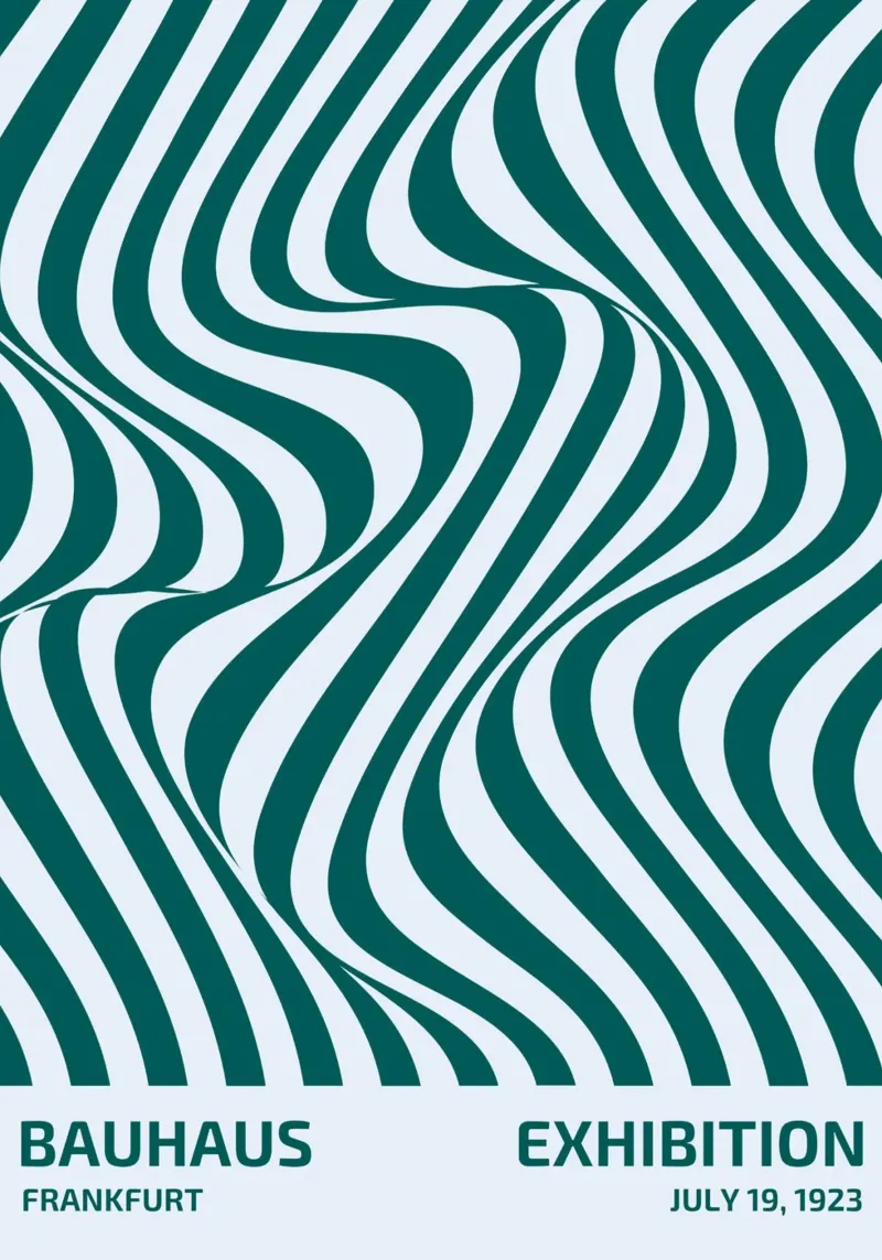 Bauhaus Francoforte 1923 Op Art Strisce verde acqua pellicola backlit da NorwesClub