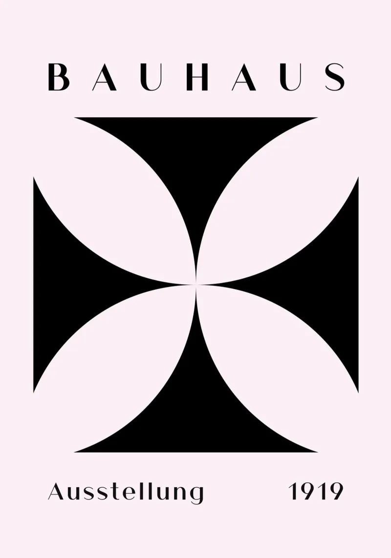 Bauhaus 1919 Mostra Forma geometrica nera plexiglass da NorwesClub