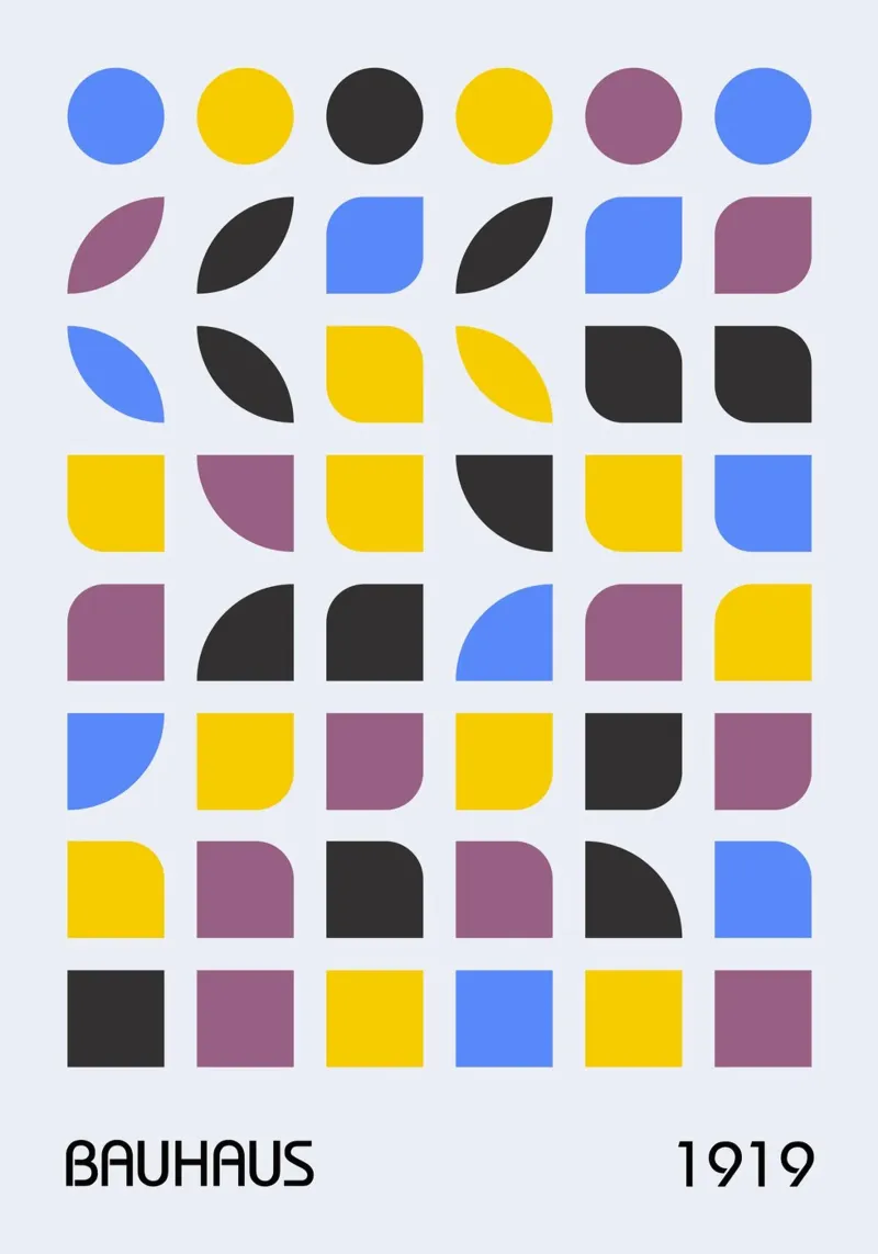 Bauhaus 1919 Geometric Pattern Colorful Print metacrilato de NorwesClub