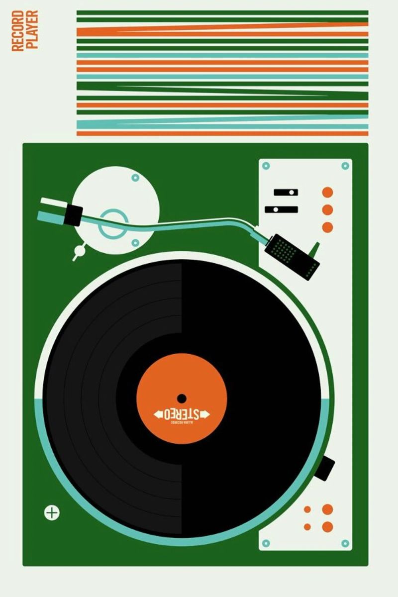 Icons Record Player Poster von Bo Lundberg