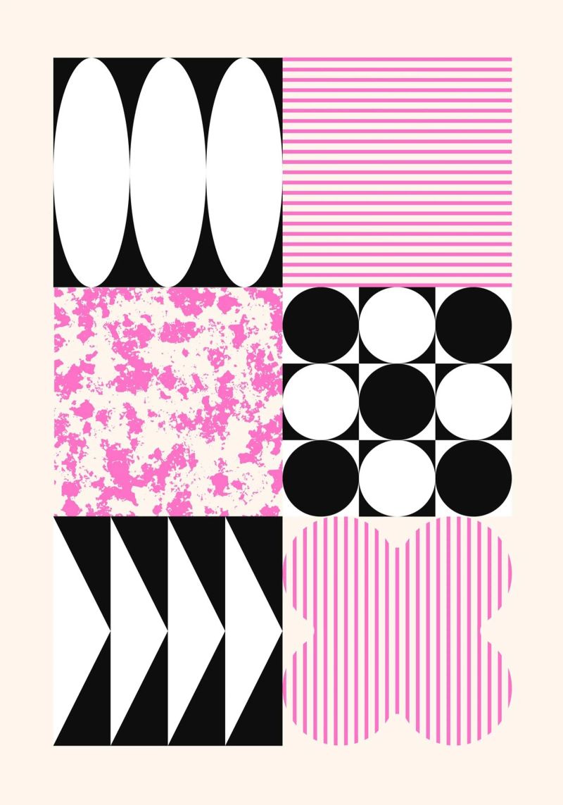 Geometric Abstract Shapes Pattern Impresión azul metacrilato de NorwesClub