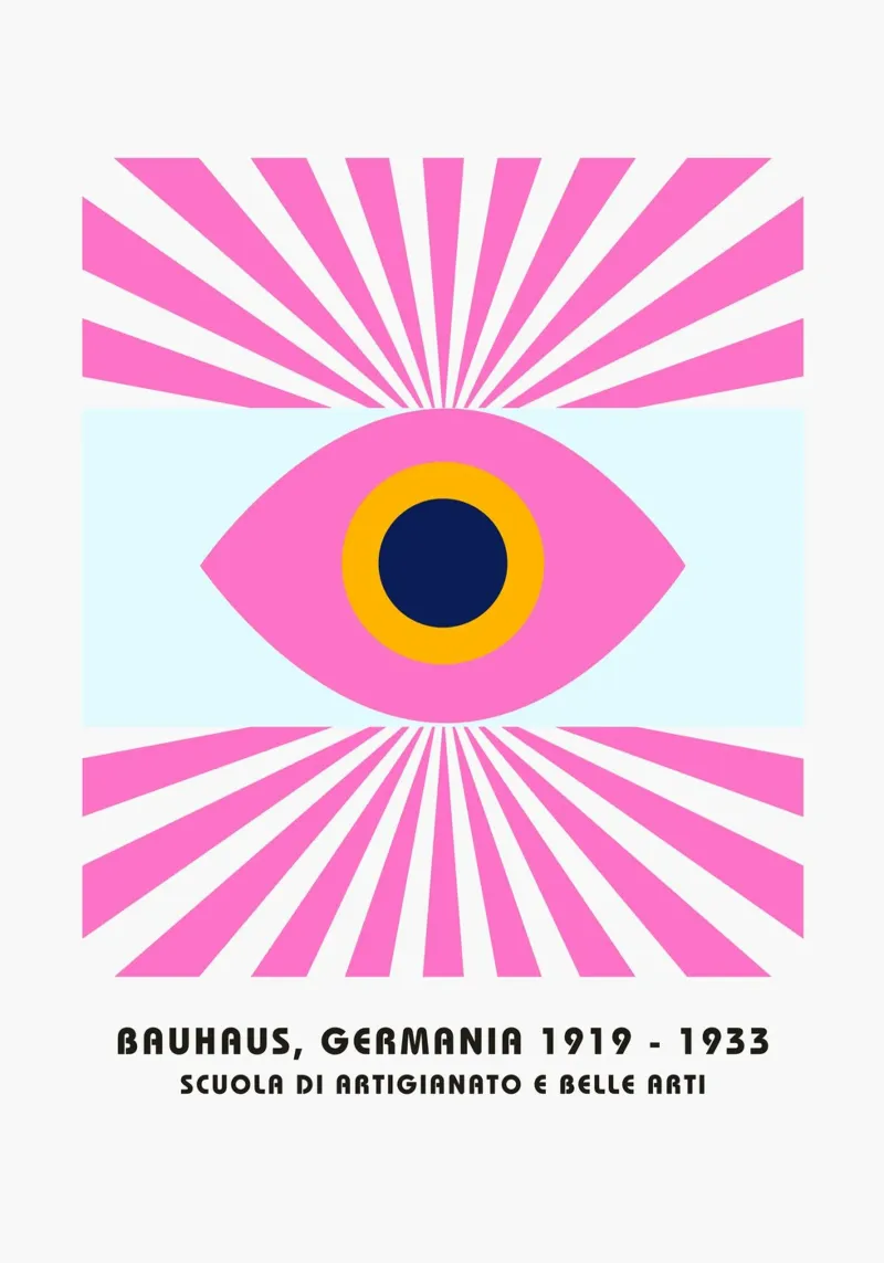 Bauhaus 1919-1933 Ojo Sunburst Rosa Print poster de NorwesClub