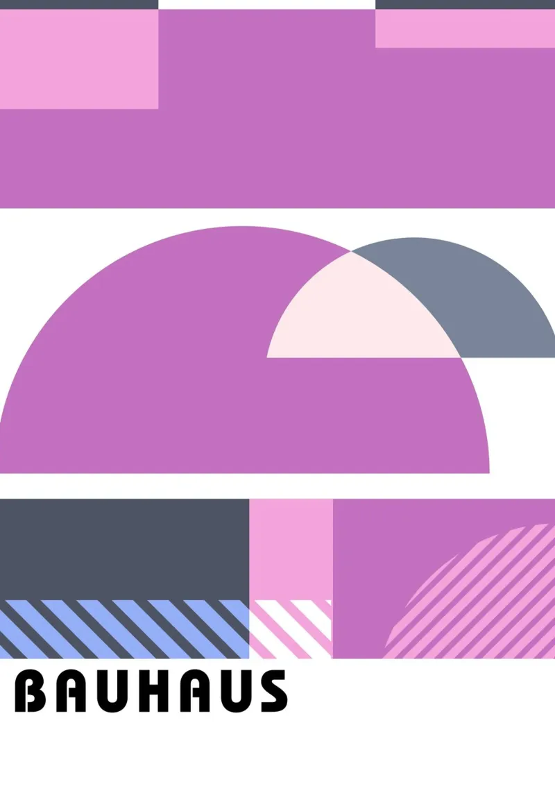 Bauhaus Geometric Abstract Shapes Color Print canvas by NorwesClub