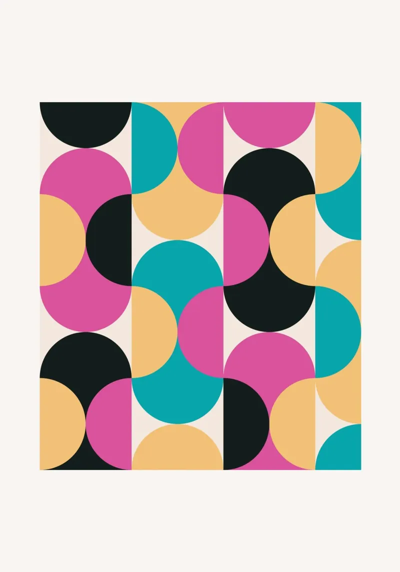 Geometric Pattern Abstract Pink Blue Yellow Print forex plate by NorwesClub
