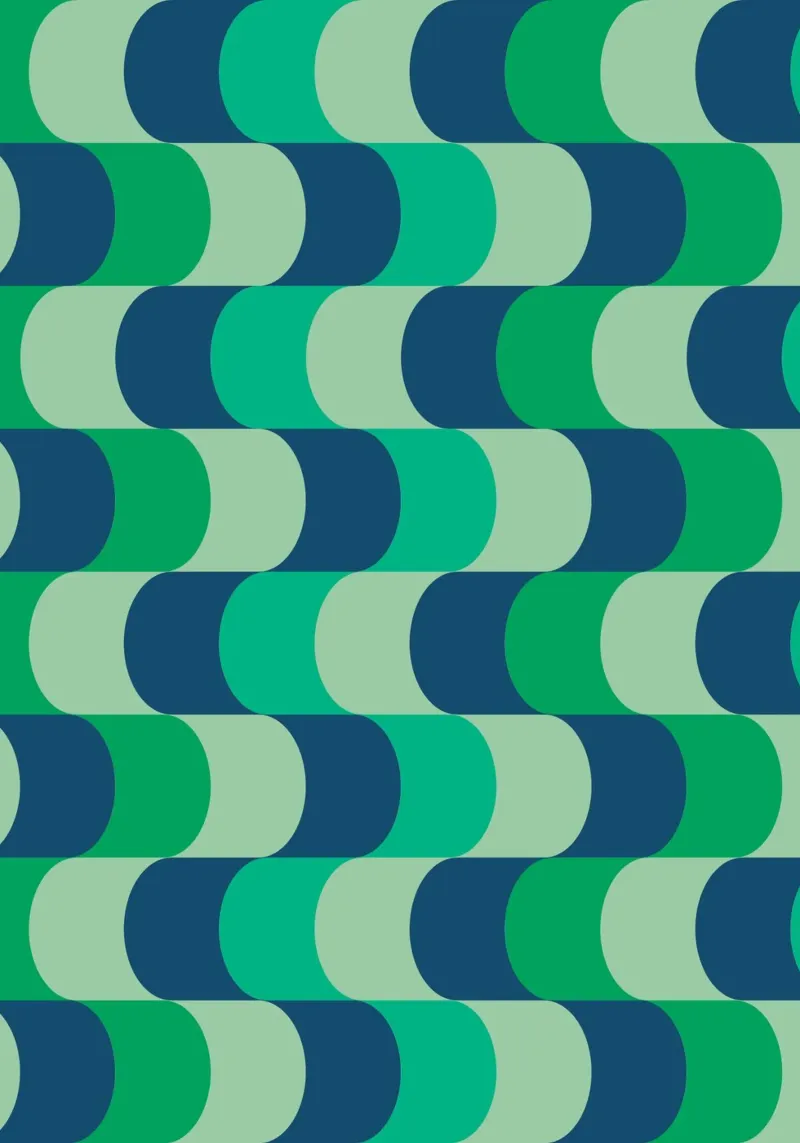 Abstract Wavy Lines Pattern Green Blue Print canvas by NorwesClub