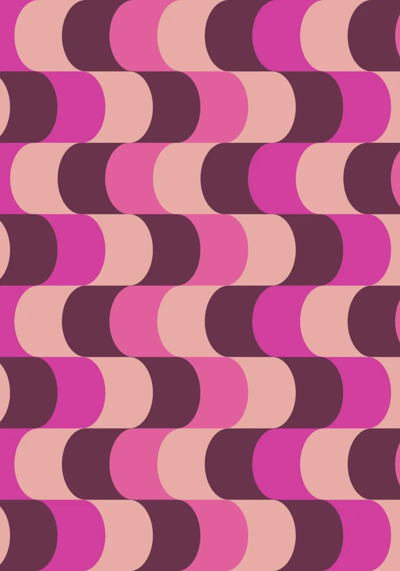 Stampa astratta a linee ondulate rosa e bordeaux poster da NorwesClub