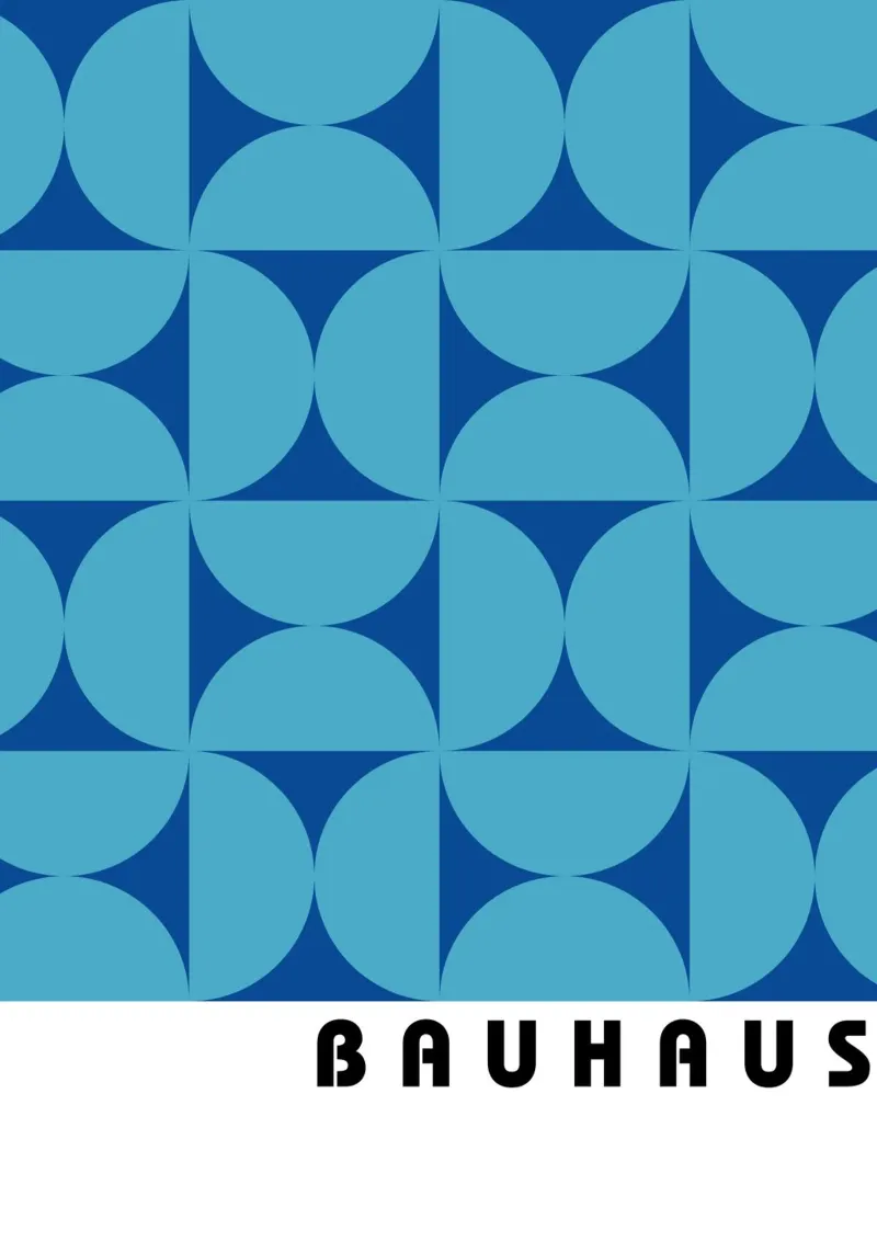Bauhaus Geometric Pattern Azul Teal Print poster de NorwesClub