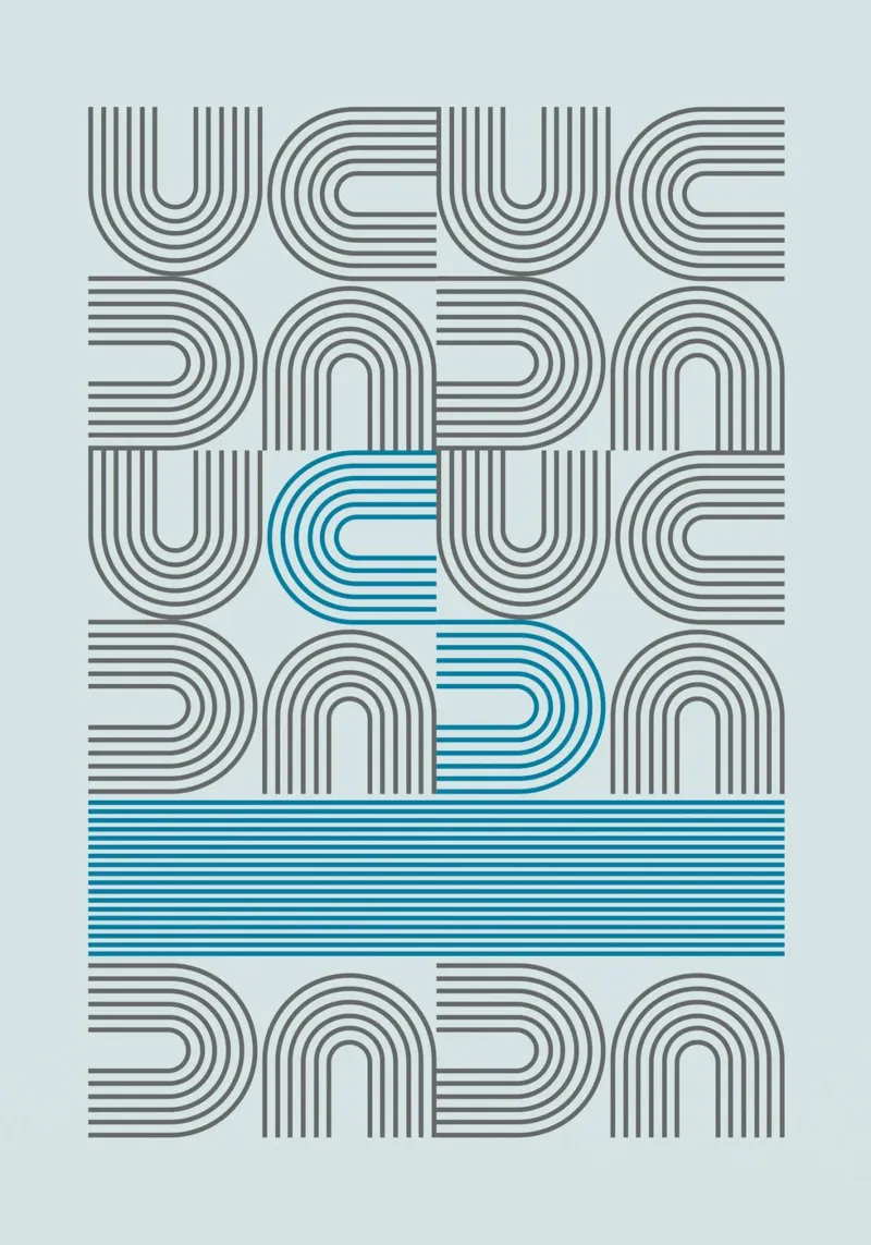 Op Art Arches Line Pattern Wall Print canvas by NorwesClub