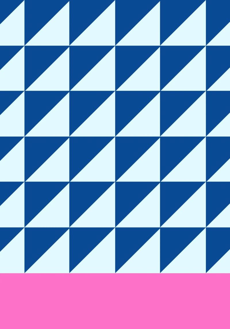 Geometrische blaue Dreiecke rosa Farbe Block Kunst Leinwand von NorwesClub