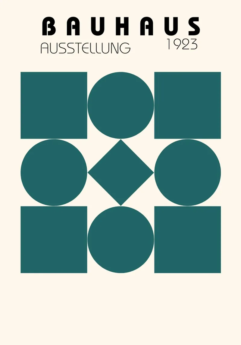 Poster Bauhaus 1923 Forme geometriche verde acqua poster da NorwesClub