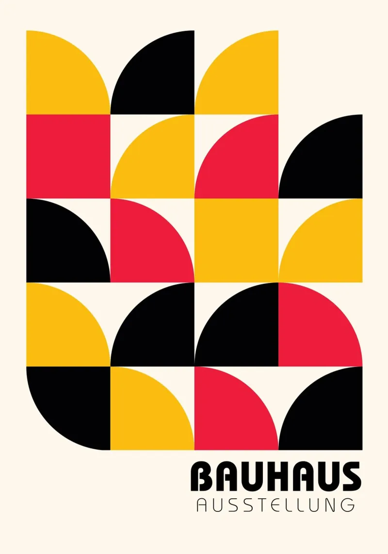 Bauhaus Style Geometric Tile Pattern Art metacrilato de NorwesClub