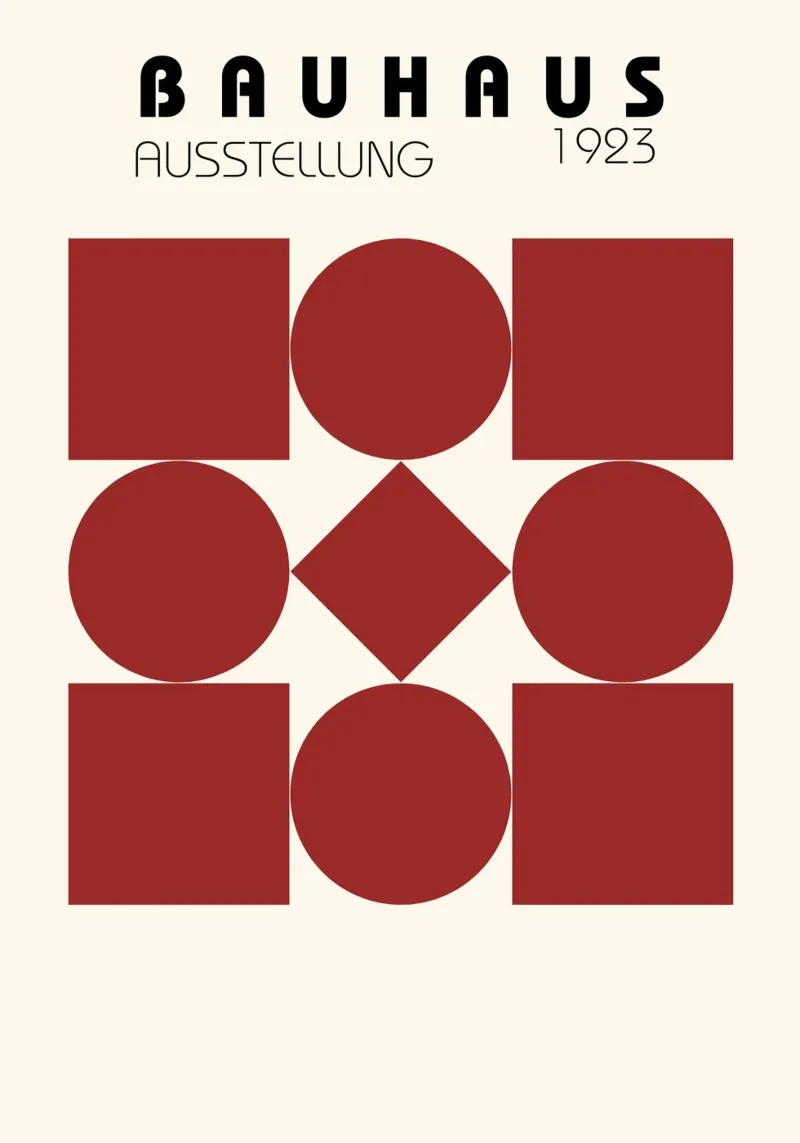 Poster Bauhaus 1923 Forme Geometriche Rosse pellicola backlit da NorwesClub