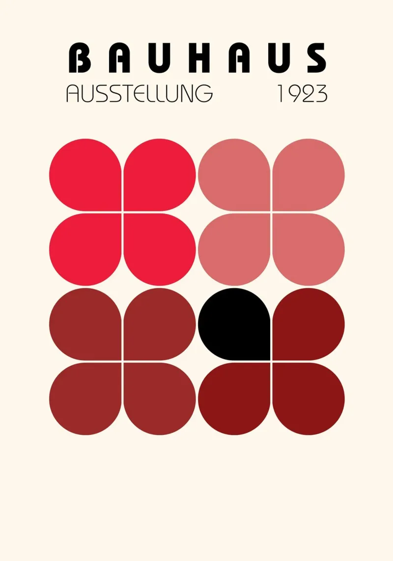 Bauhaus 1923 Abstrakt Rot Schwarz Formen Kunst Poster von NorwesClub