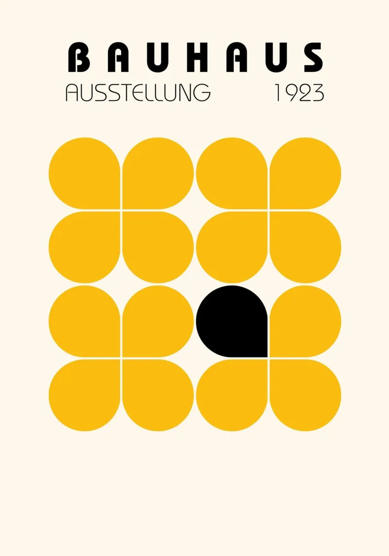 Bauhaus 1923 Abstrait Jaune Noir Formes hahnemühle de NorwesClub