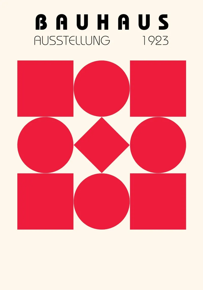 Poster Bauhaus 1923 Forme Geometriche Rosse pellicola backlit da NorwesClub