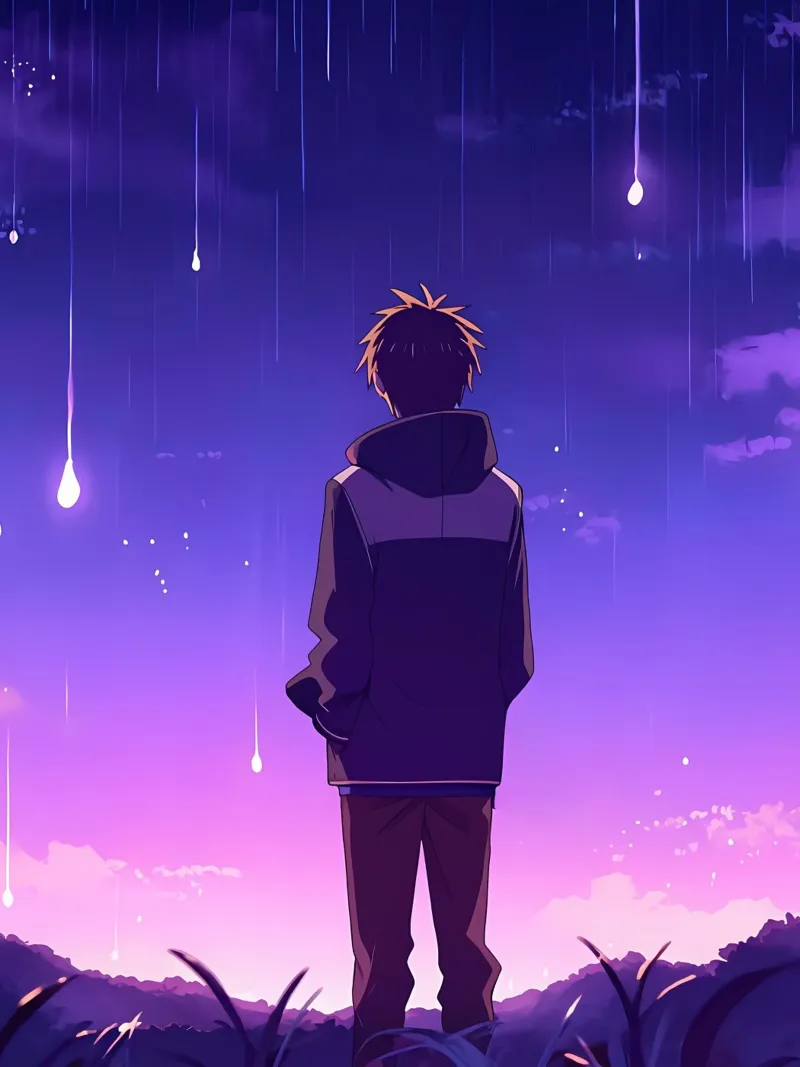 Un Niño De Pie Y Mirando El Cielo Nocturno Estrellas Lofi Art lienzo de LoFi Gallery