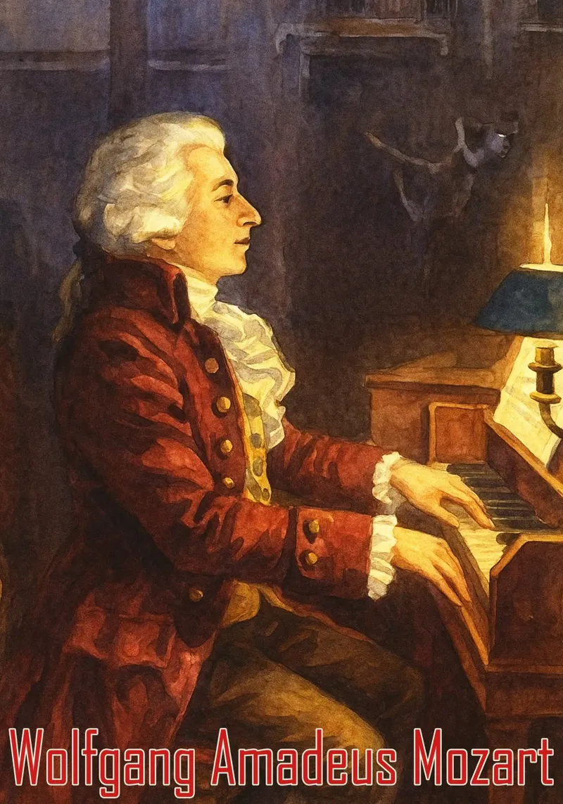 Wolfgang Amadeus Mozart Repainting Imagination Redrawing hahnemühle by MOKAIYA