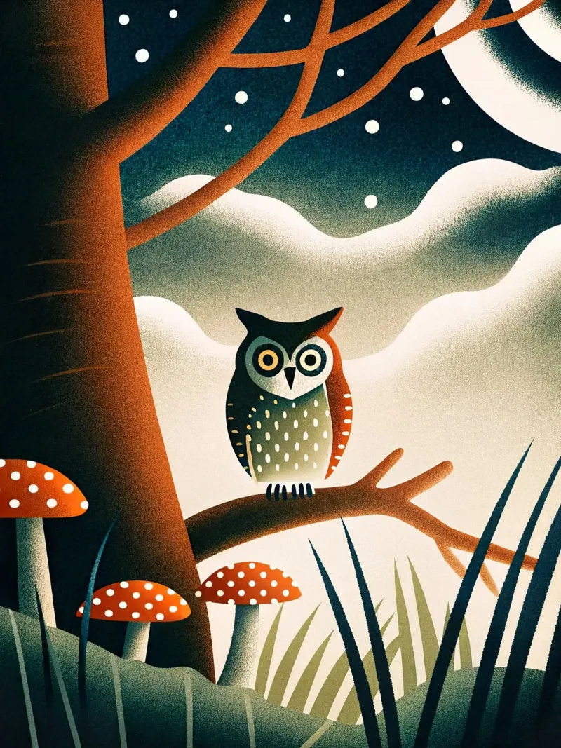 il gufo pellicola backlit da BABY ART PRINTS