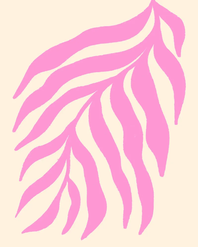Rosa Silhouette Texturierter Zweig 3 Hahnemühle von Wackapacka