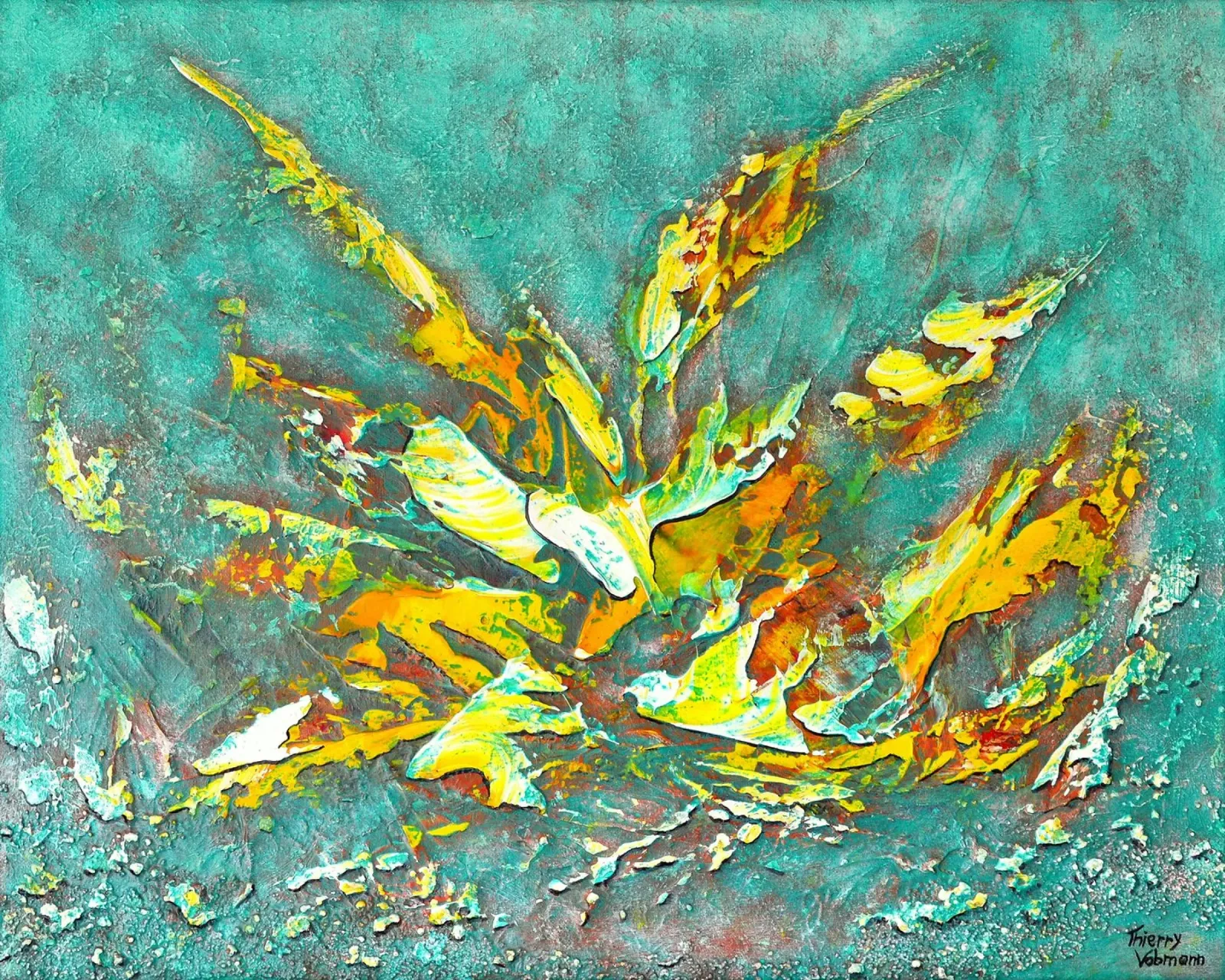 Godetevi la vita, la vita vi amerà. poster con telaio in legno da Thierry Vobmann Abstract painting