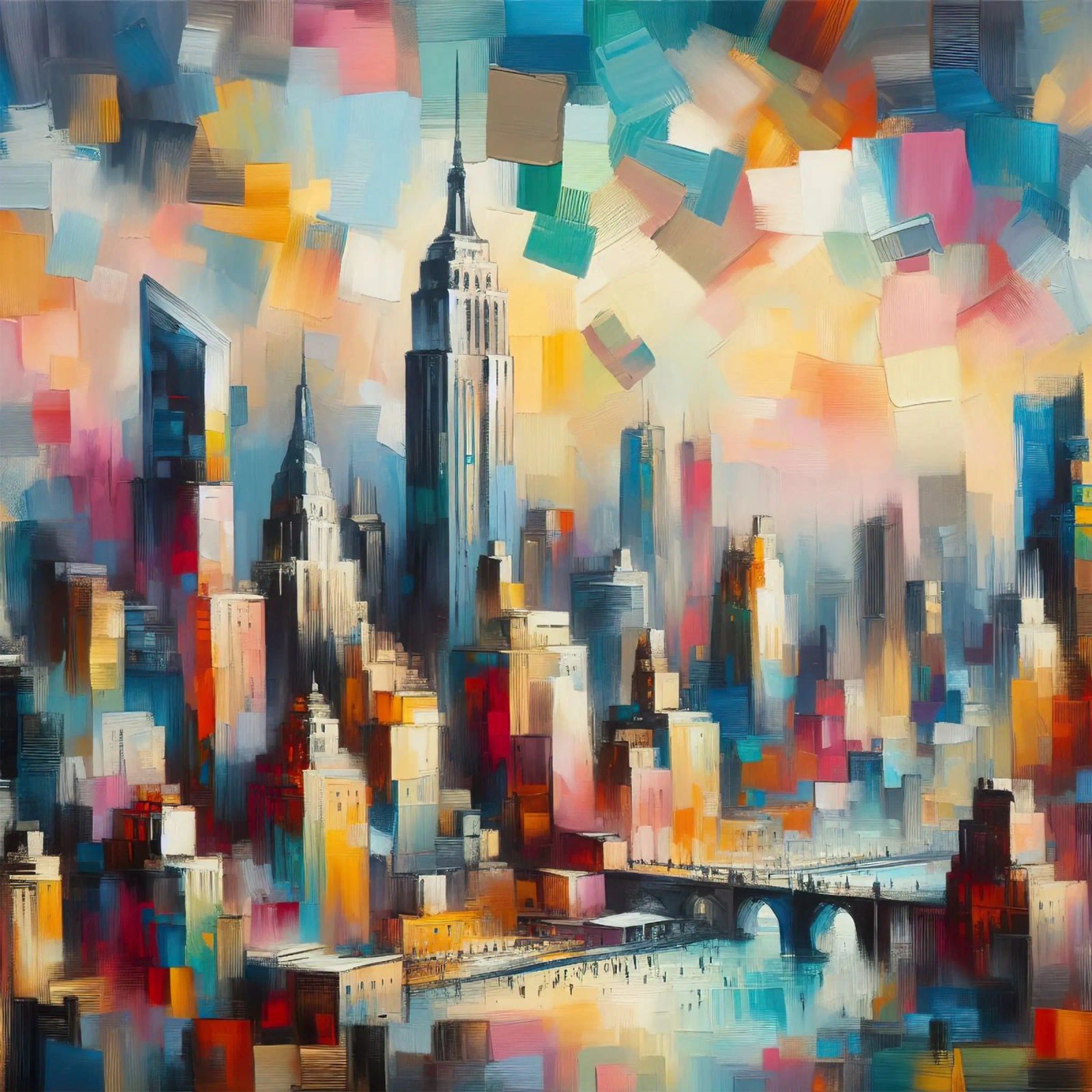 Un cuadro de Nueva York poster de Point and Art