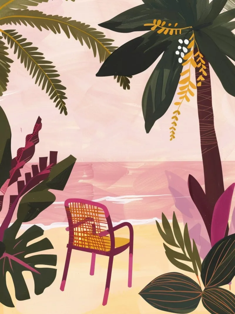 At the Beach poster con telaio in legno da Gypsy Galleria