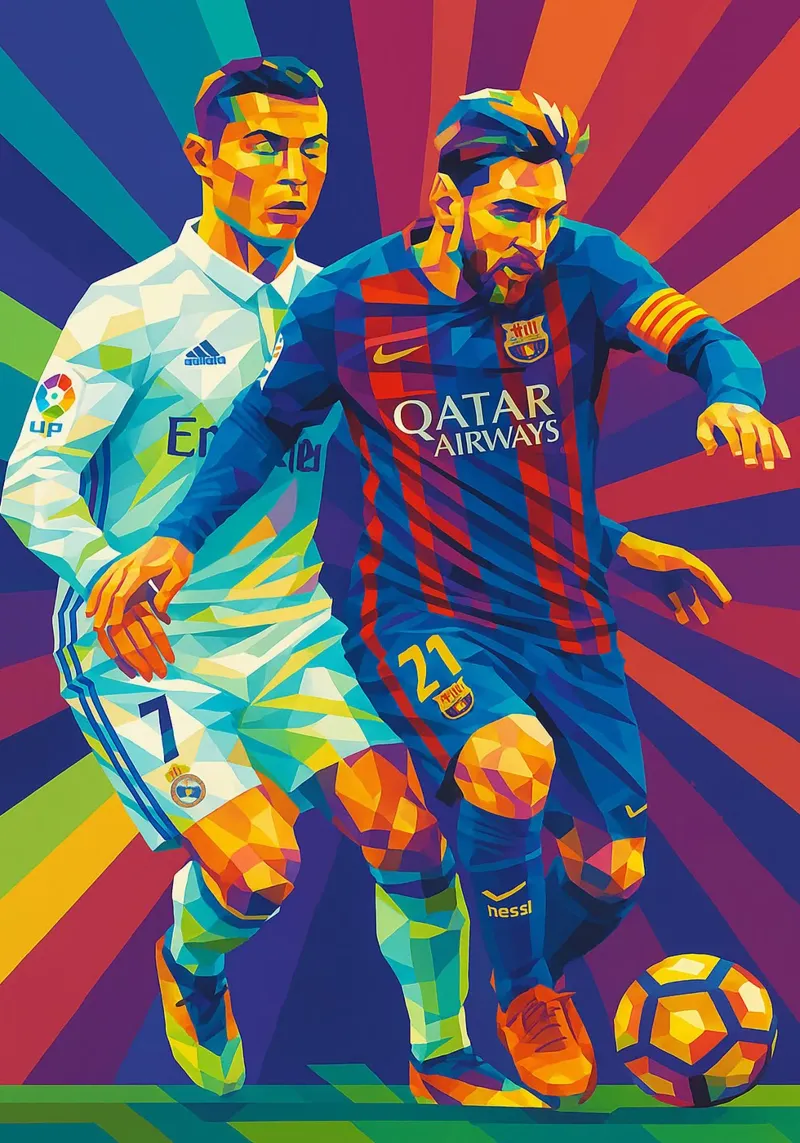 Lionel Messi vs Cristiano Ronaldo pellicola backlit da HopeStudio
